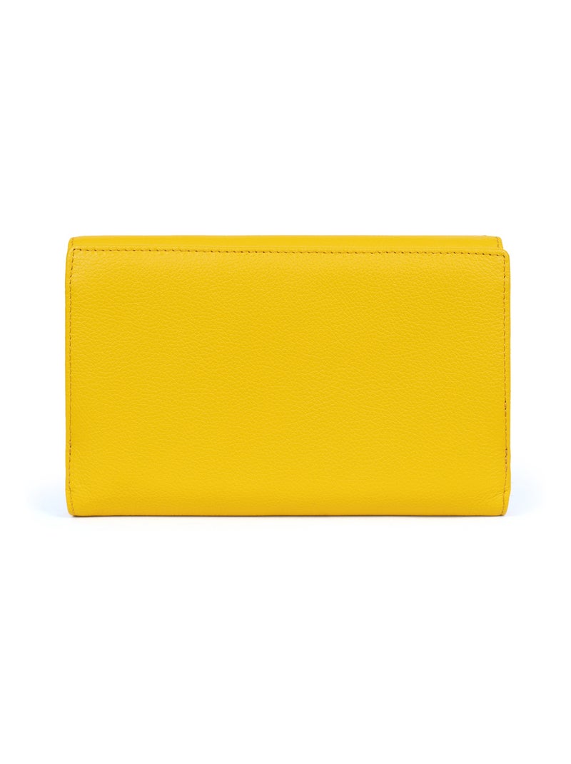 Compagnon de voyage  2 volets  Cuir CONFORT Jaune - Kiabi