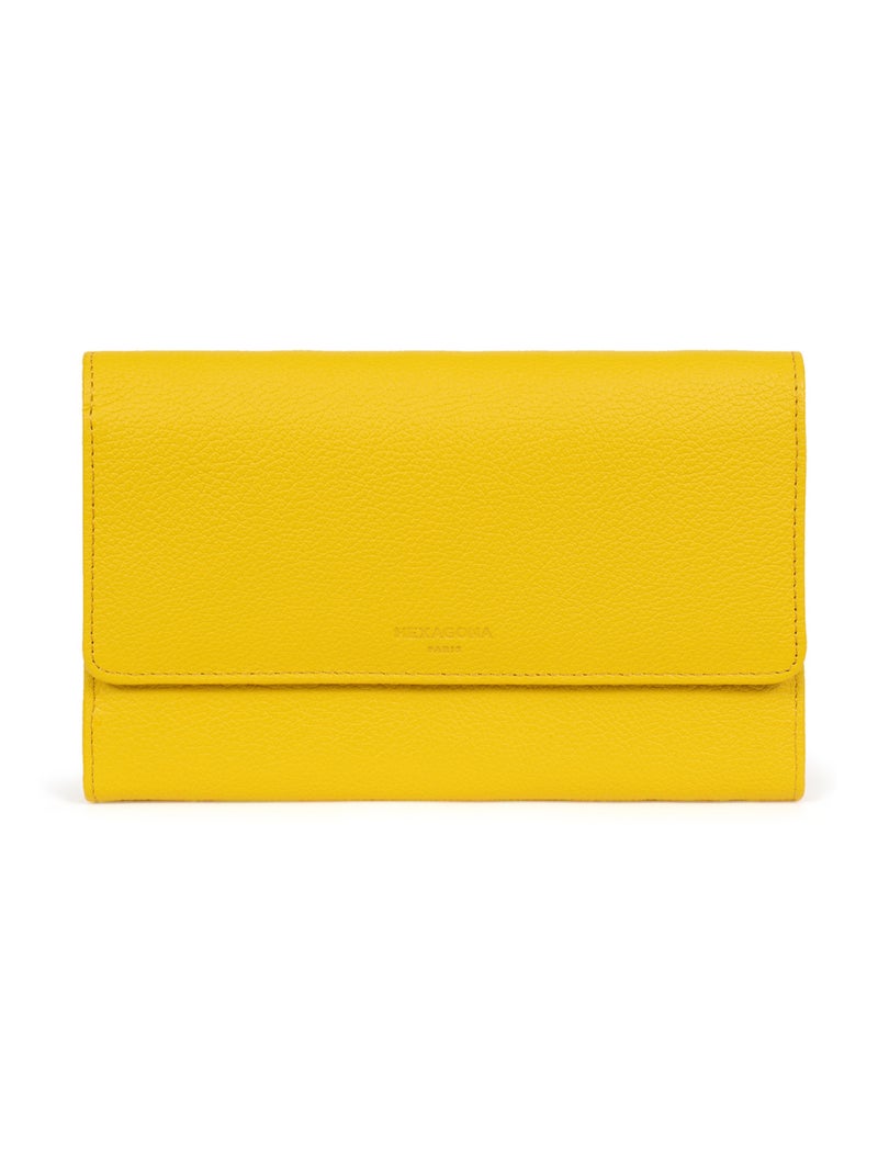 Compagnon de voyage  2 volets  Cuir CONFORT Jaune - Kiabi