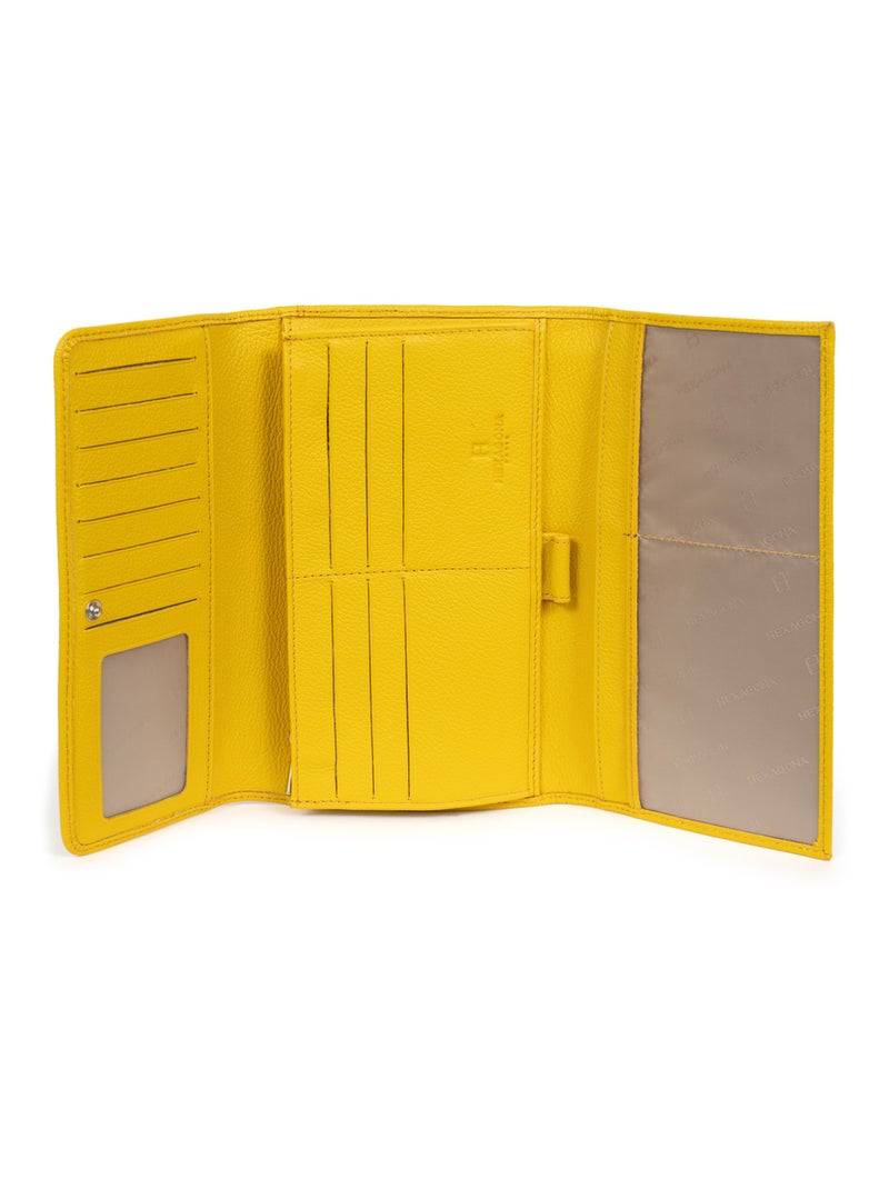 Compagnon de voyage  2 volets  Cuir CONFORT Jaune - Kiabi