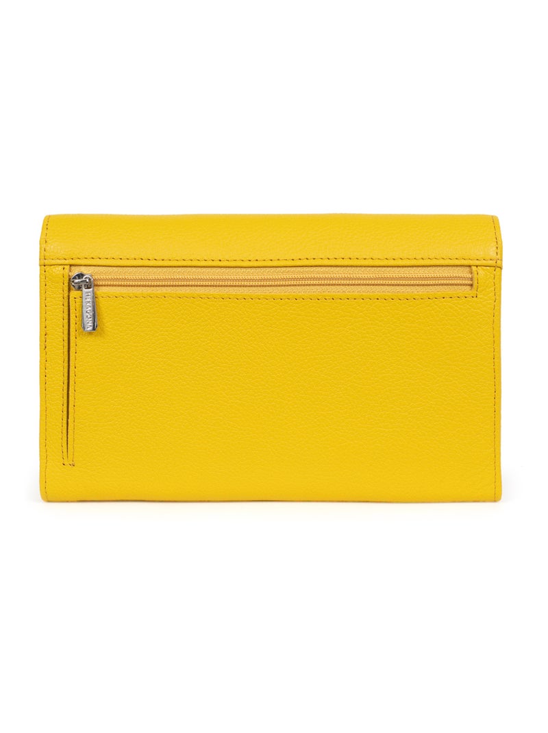 Compagnon de voyage  2 volets  Cuir CONFORT Jaune - Kiabi