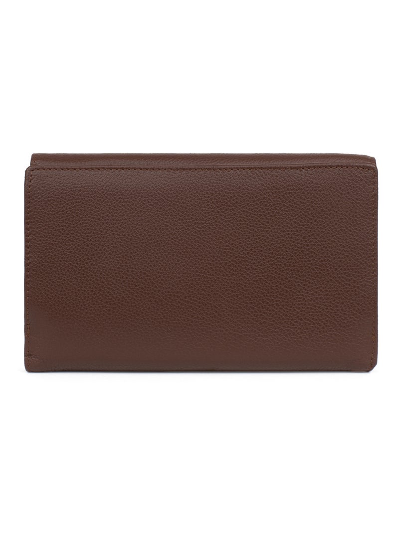 Compagnon de voyage  2 volets  Cuir CONFORT Marron chocolat - Kiabi