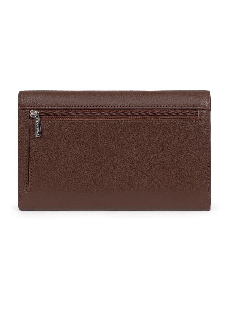 Compagnon de voyage  2 volets  Cuir CONFORT Marron chocolat - Kiabi