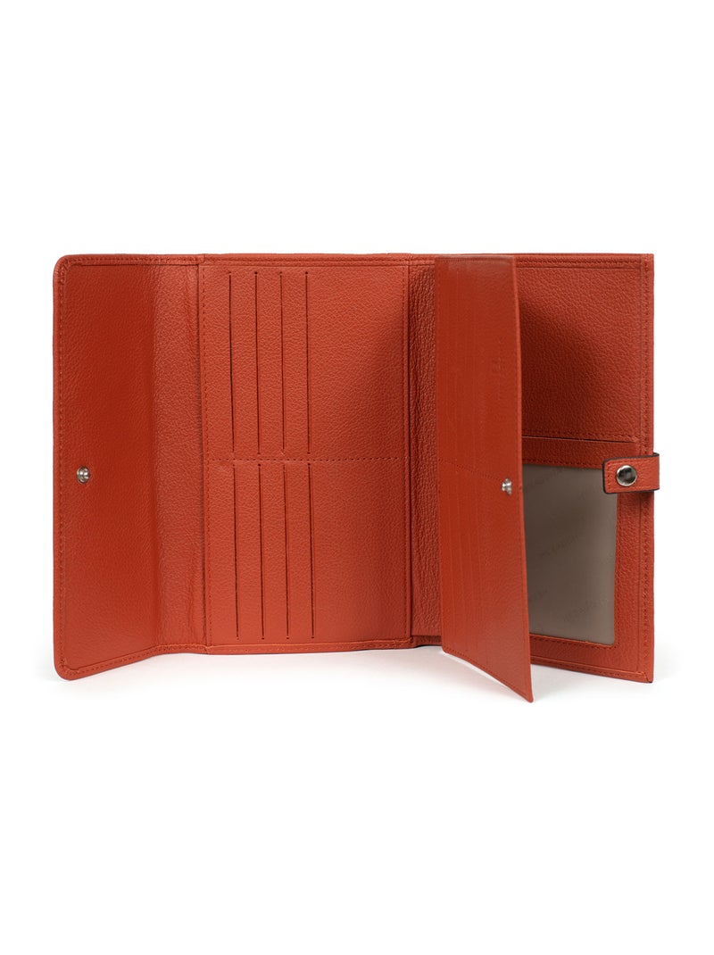 Compagnon de voyage  2 volets  Cuir CONFORT Orange - Kiabi