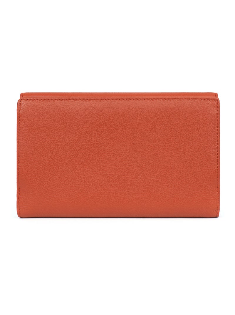 Compagnon de voyage  2 volets  Cuir CONFORT Orange - Kiabi
