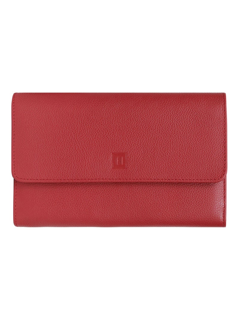 Compagnon de voyage  2 volets  Cuir CONFORT Rouge foncé - Kiabi