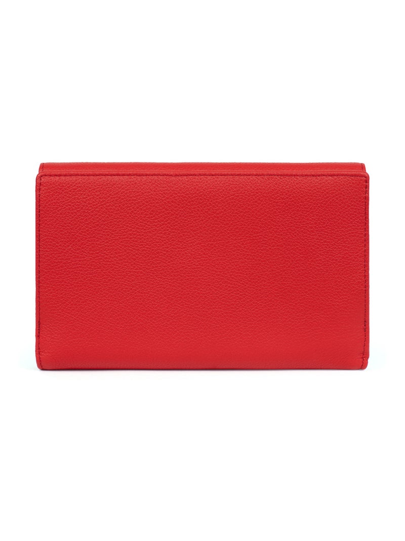 Compagnon de voyage  2 volets  Cuir CONFORT Rouge tomate - Kiabi