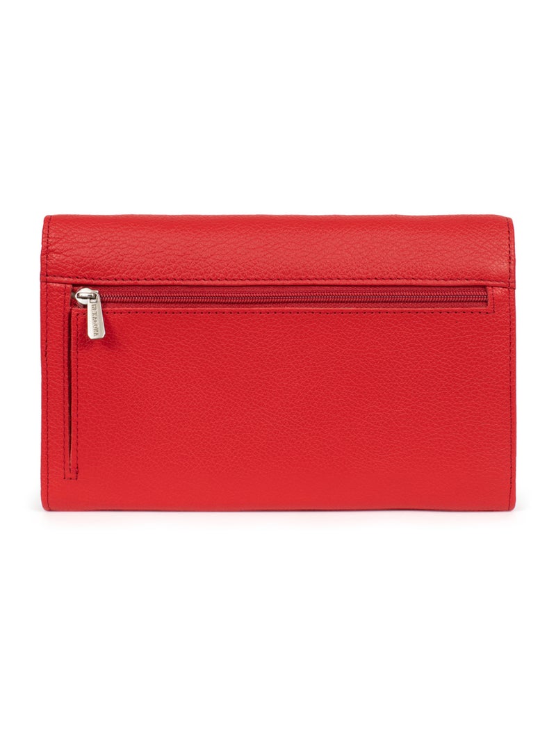 Compagnon de voyage  2 volets  Cuir CONFORT Rouge tomate - Kiabi