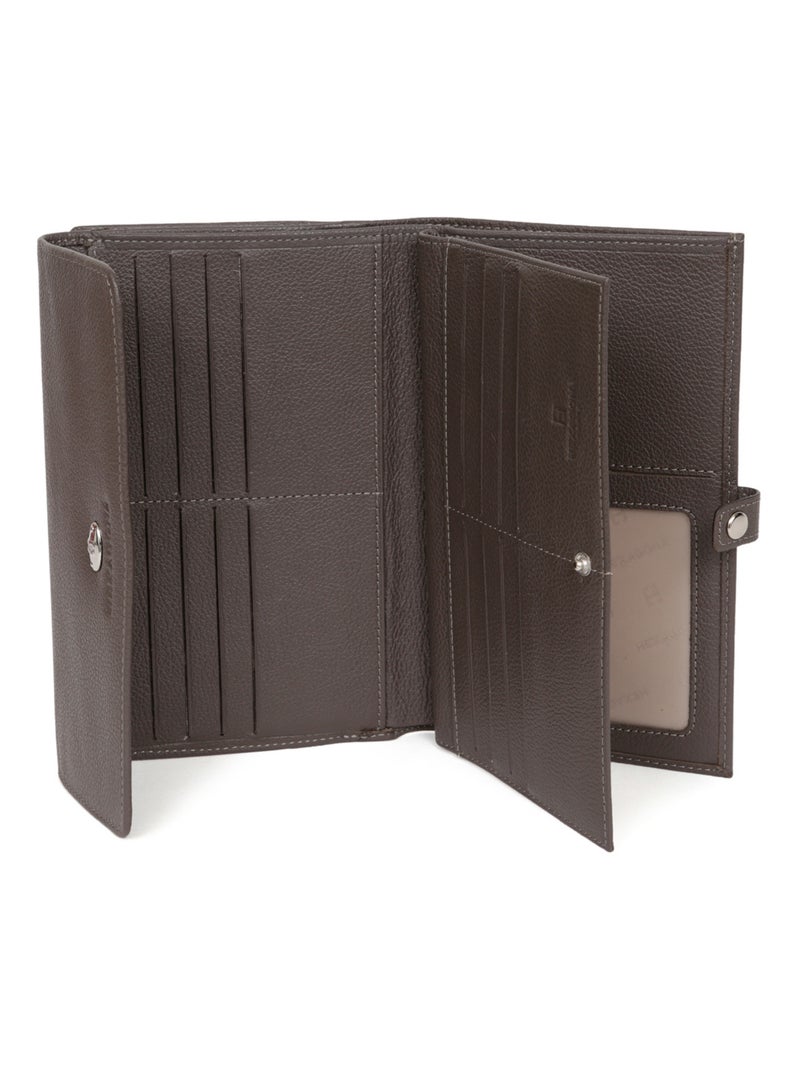 Compagnon de voyage  2 volets  Cuir CONFORT Taupe - Kiabi