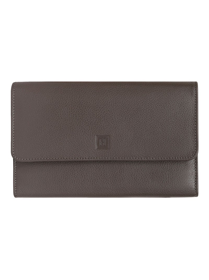 Compagnon de voyage  2 volets  Cuir CONFORT Taupe - Kiabi