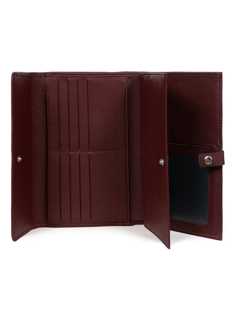 Compagnon de voyage  2 volets  Cuir CONFORT Violet prune - Kiabi