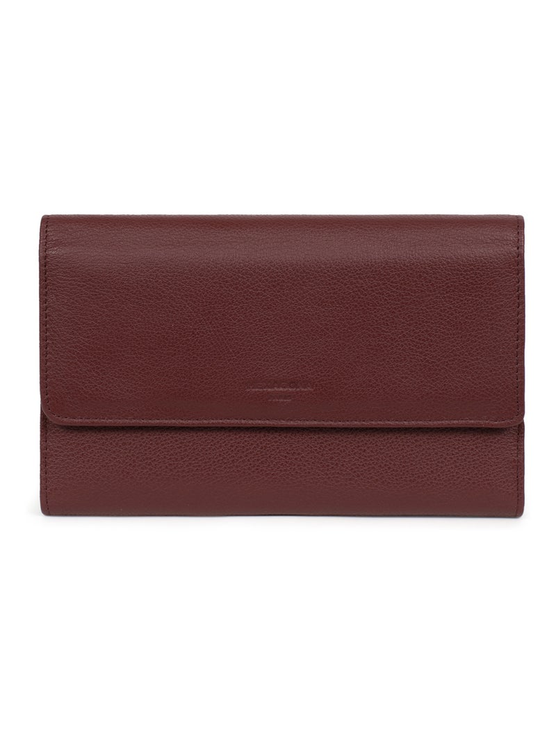 Compagnon de voyage  2 volets  Cuir CONFORT Violet prune - Kiabi