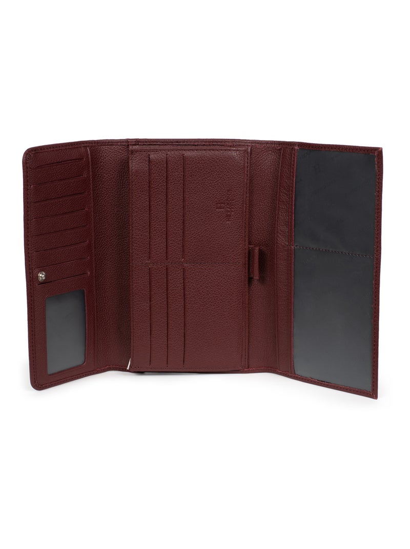 Compagnon de voyage  2 volets  Cuir CONFORT Violet prune - Kiabi