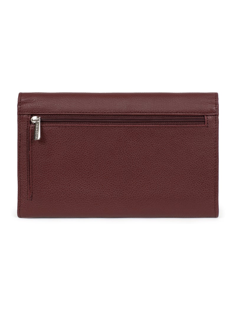 Compagnon de voyage  2 volets  Cuir CONFORT Violet prune - Kiabi