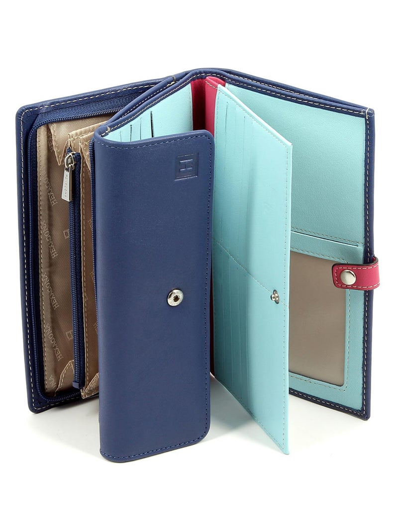 Compagnon de voyage  2 volets  Cuir MULTICO Bleu Multicolore - Kiabi
