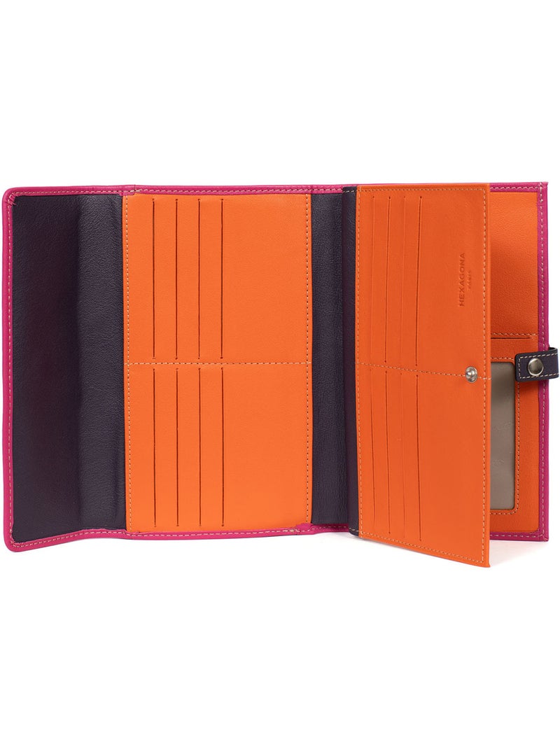 Compagnon de voyage  2 volets  Cuir MULTICO Rose fushia - Kiabi