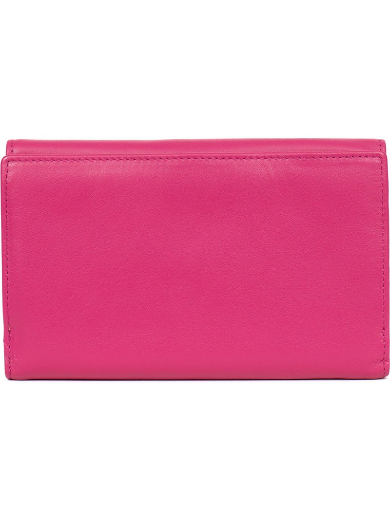 Compagnon de voyage  2 volets  Cuir MULTICO Rose fushia - Kiabi