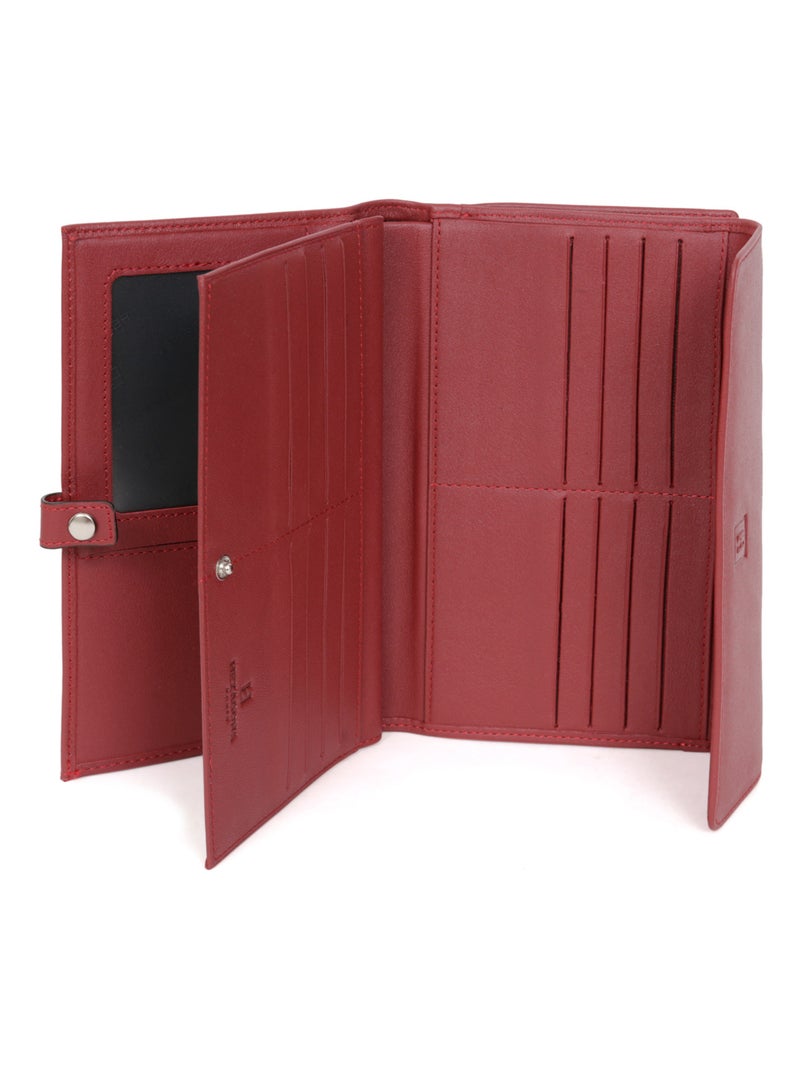 Compagnon de voyage  2 volets  Cuir SOFT Rouge - Kiabi
