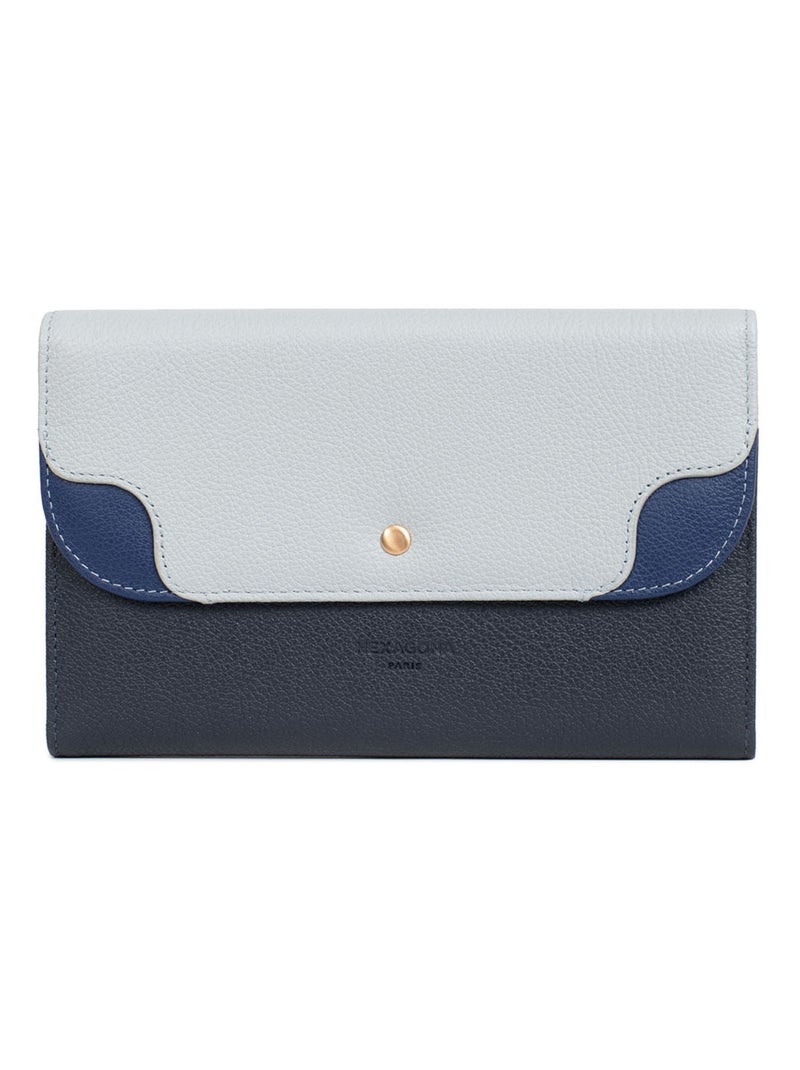 Compagnon de voyage  2 volets  Stop RFID  Cuir BAHIA Bleu Multicolore - Kiabi