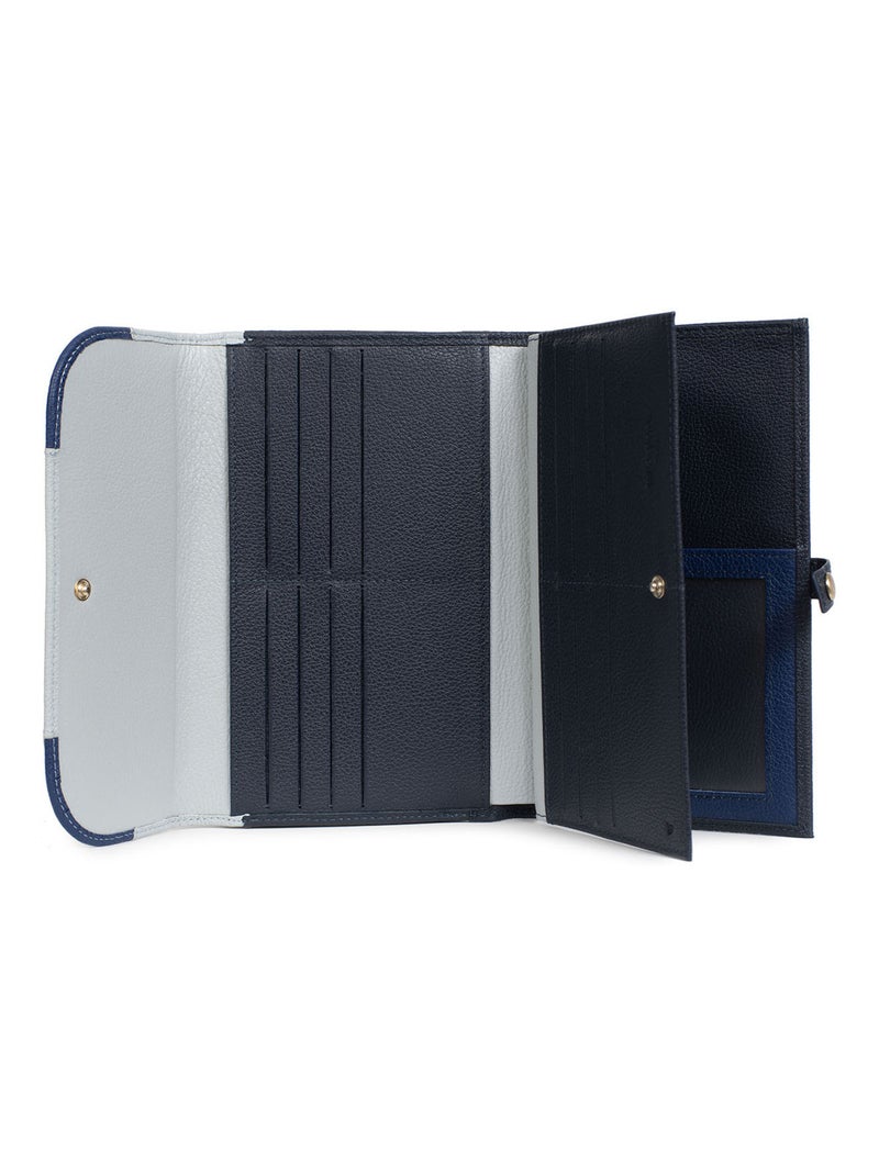 Compagnon de voyage  2 volets  Stop RFID  Cuir BAHIA Bleu Multicolore - Kiabi