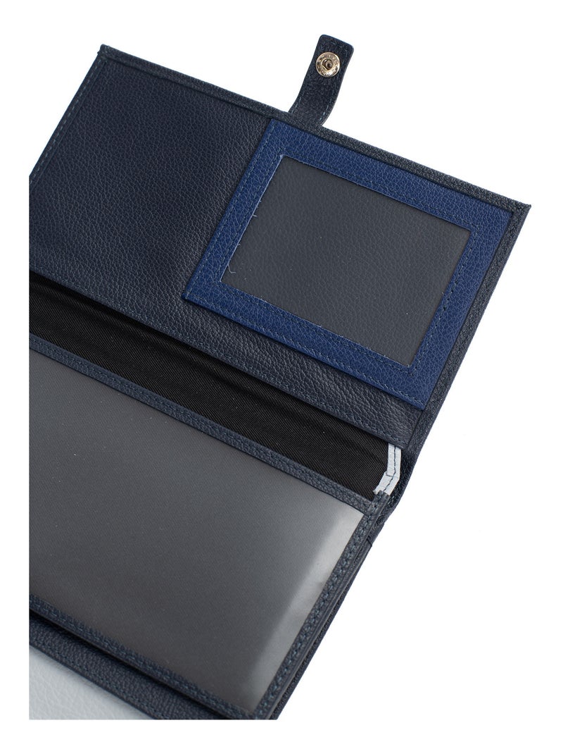Compagnon de voyage  2 volets  Stop RFID  Cuir BAHIA Bleu Multicolore - Kiabi
