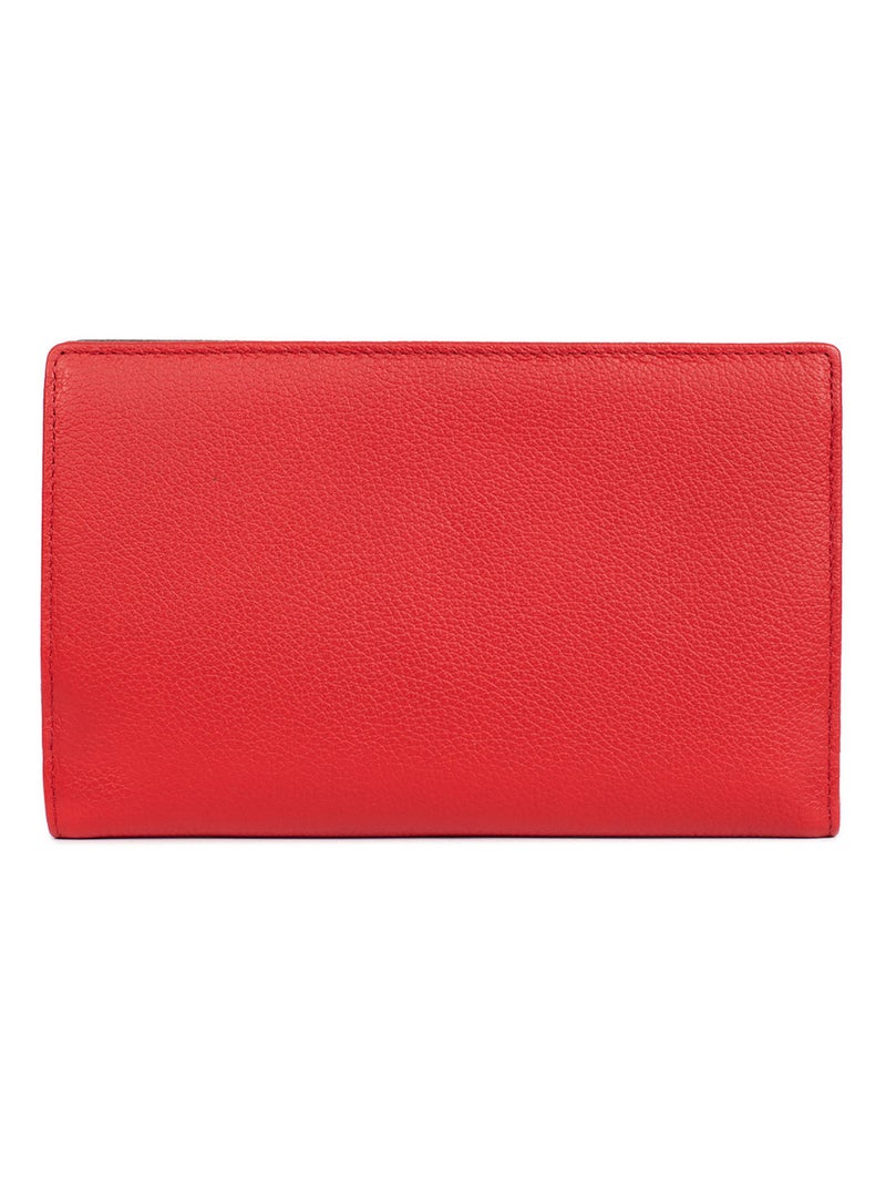 Compagnon de voyage  2 volets  stop rfid  cuir bahia hexagona Rouge - Kiabi