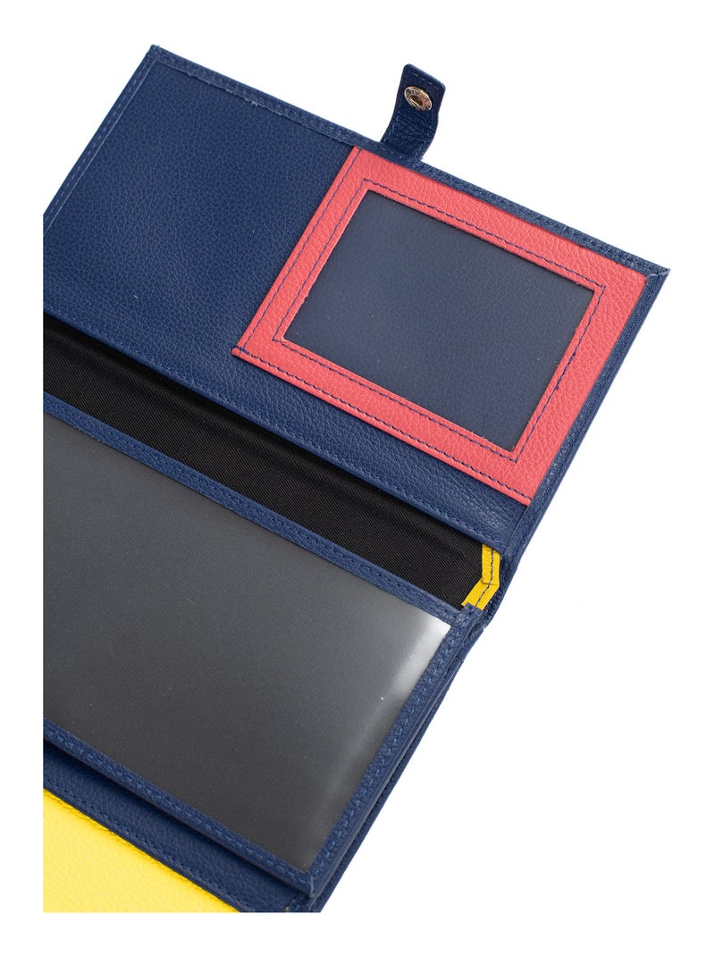 Compagnon de voyage  2 volets  Stop RFID  Cuir BAHIA Jaune - Kiabi