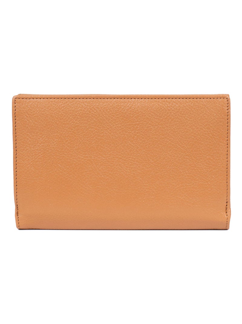 Compagnon de voyage  2 volets  stop rfid  cuir bastille hexagona Marron clair - Kiabi