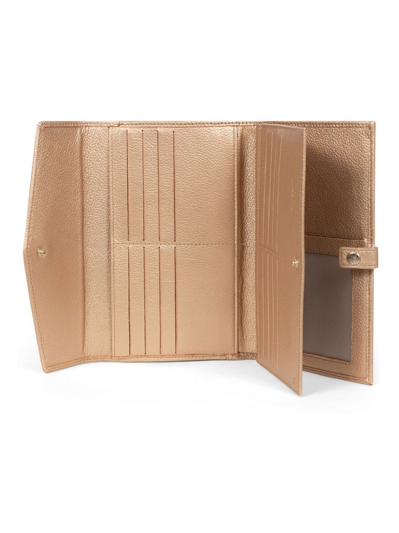 Compagnon de voyage  2 volets  Stop RFID  Cuir LUNA Doré/or - Kiabi