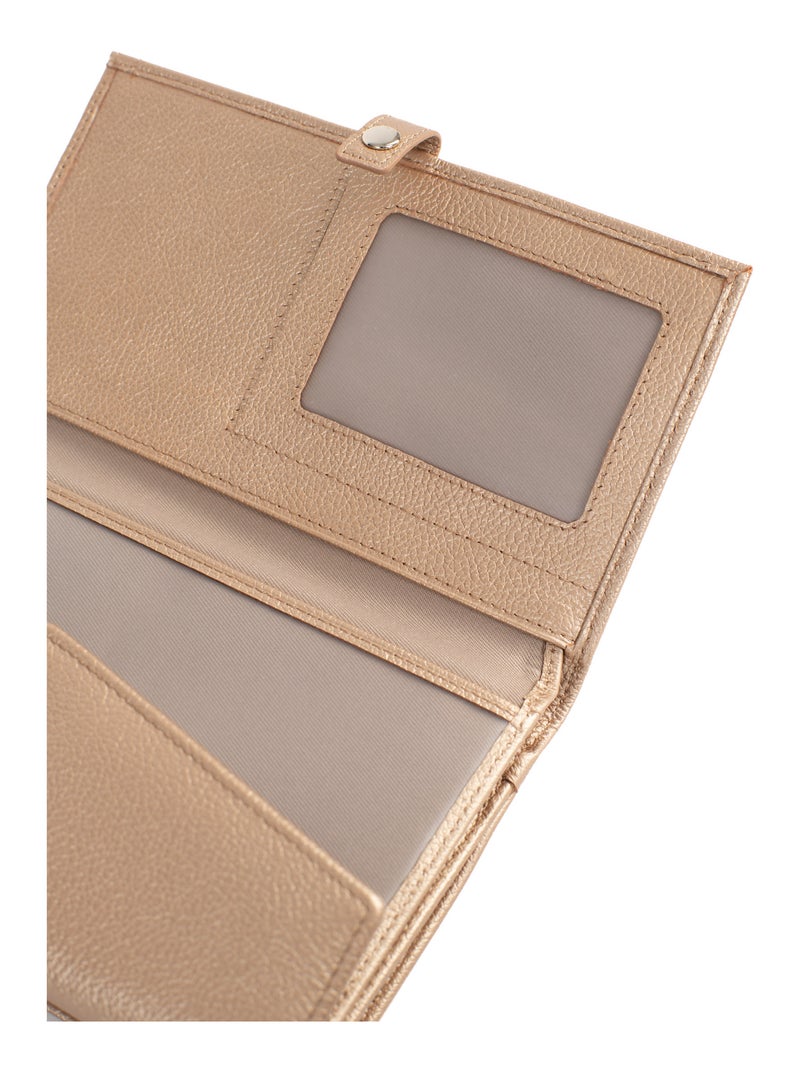 Compagnon de voyage  2 volets  Stop RFID  Cuir LUNA Doré/or - Kiabi