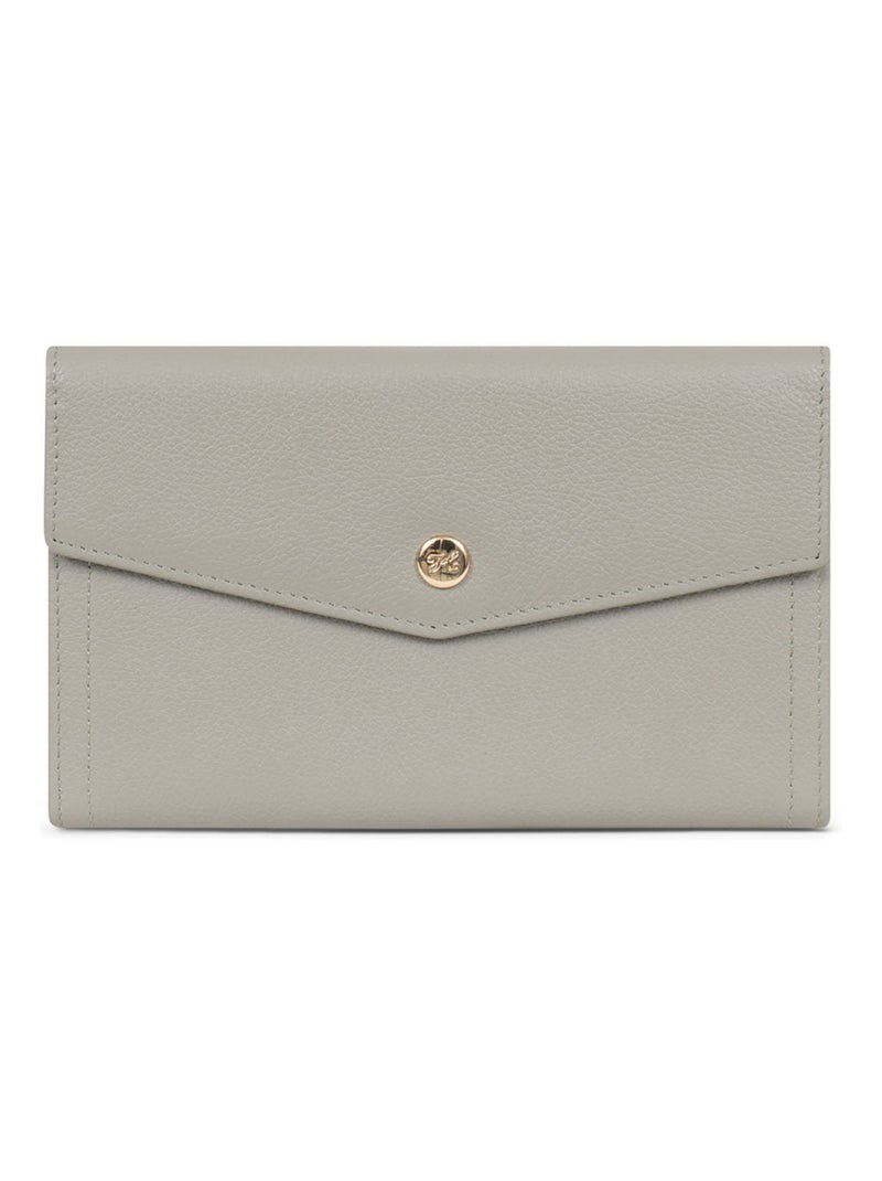 Compagnon de voyage  2 volets  Stop RFID  Cuir LUNA Gris clair - Kiabi