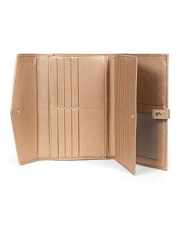 Compagnon de voyage 2 volets stop rfid cuir luna hexagona