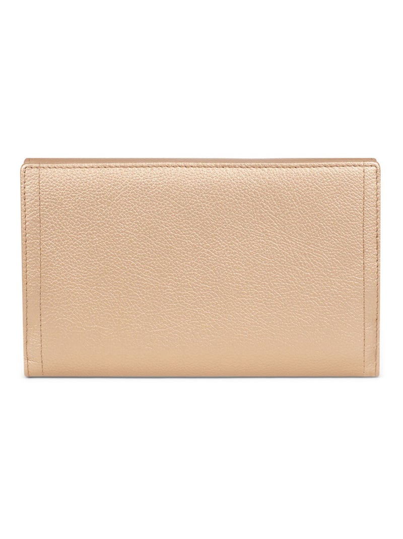 Compagnon de voyage  2 volets  stop rfid  cuir luna hexagona Doré/or - Kiabi