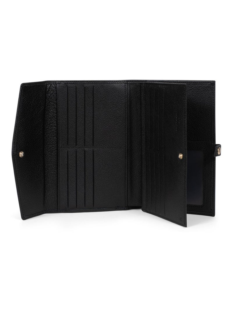 Compagnon de voyage  2 volets  stop rfid  cuir luna hexagona Noir - Kiabi
