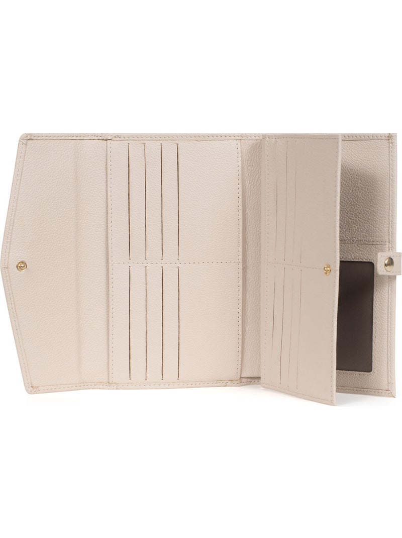 Compagnon de voyage  2 volets  Stop RFID  Cuir LUNA Ivoire - Kiabi