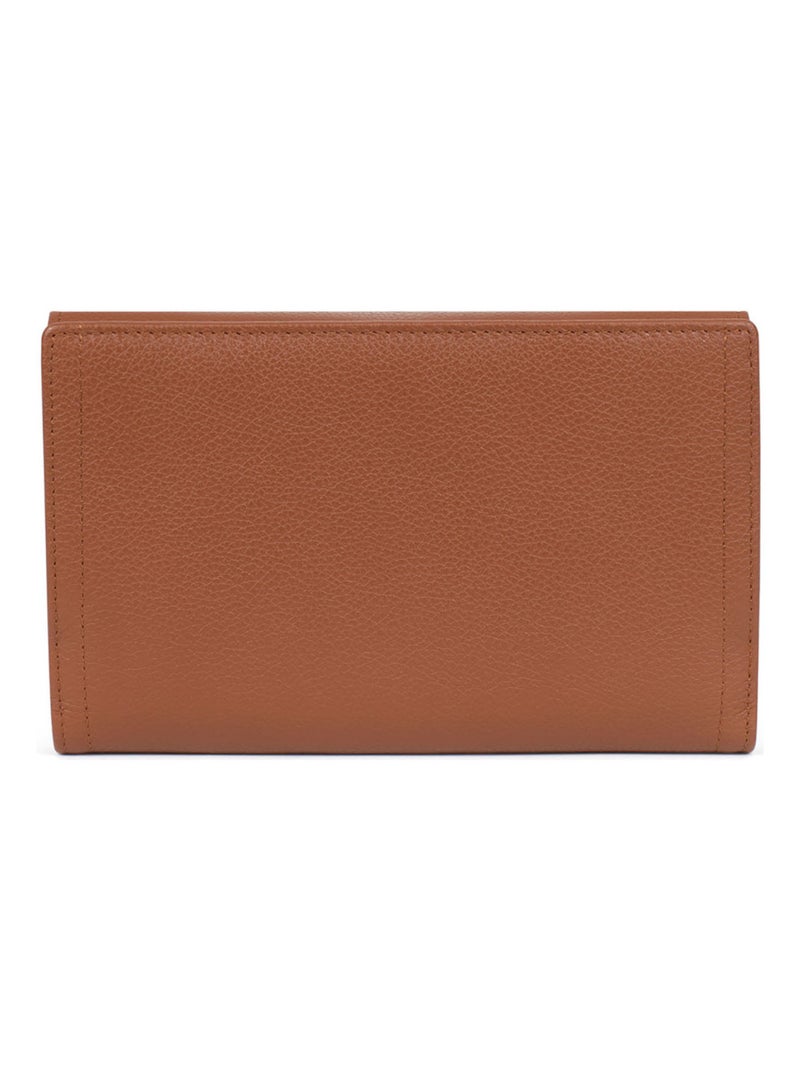 Compagnon de voyage  2 volets  Stop RFID  Cuir LUNA Marron caramel - Kiabi