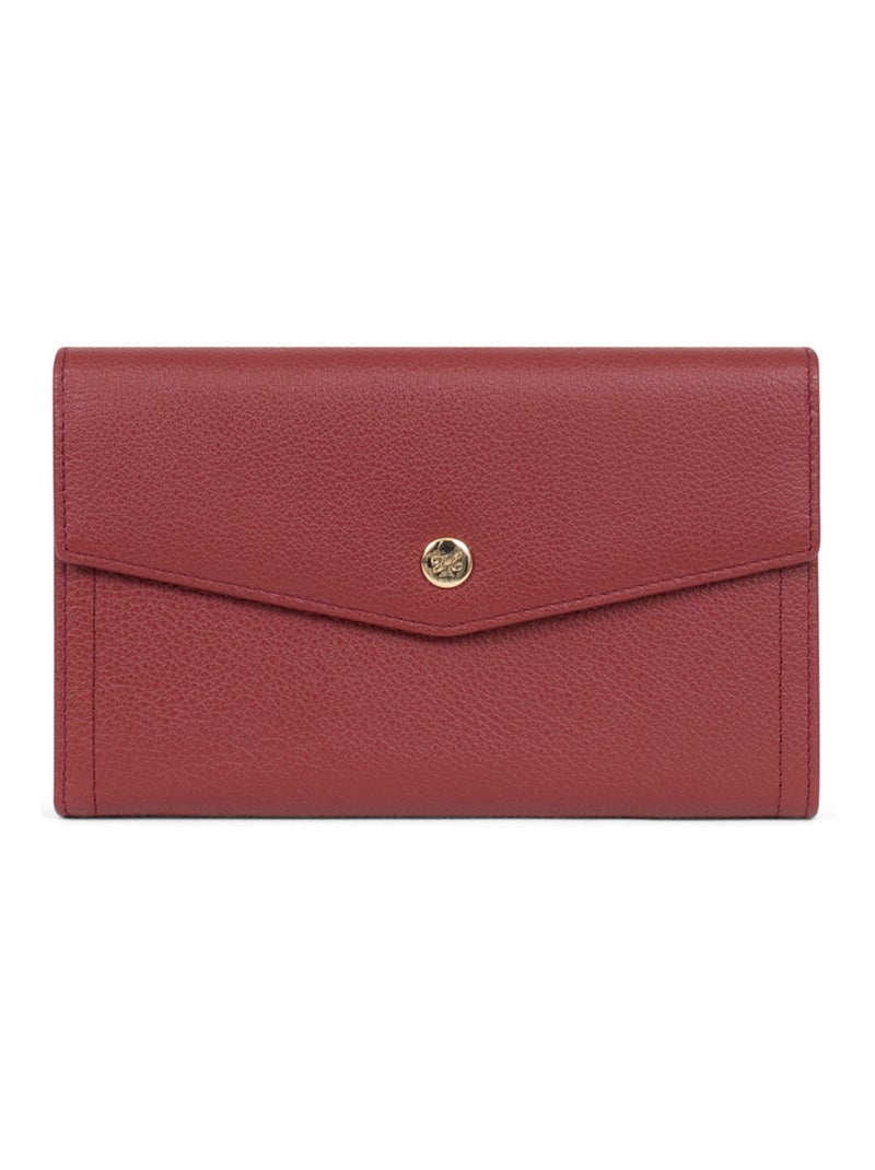 Compagnon de voyage  2 volets  Stop RFID  Cuir LUNA Rouge carmin - Kiabi