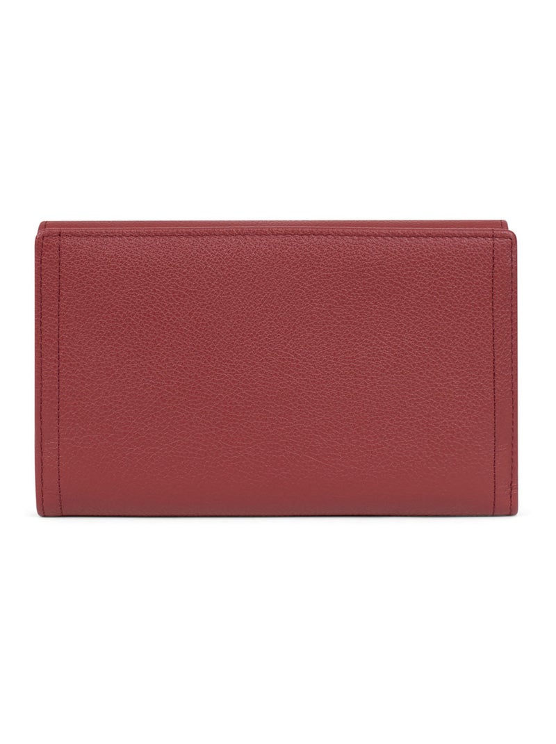 Compagnon de voyage  2 volets  Stop RFID  Cuir LUNA Rouge carmin - Kiabi