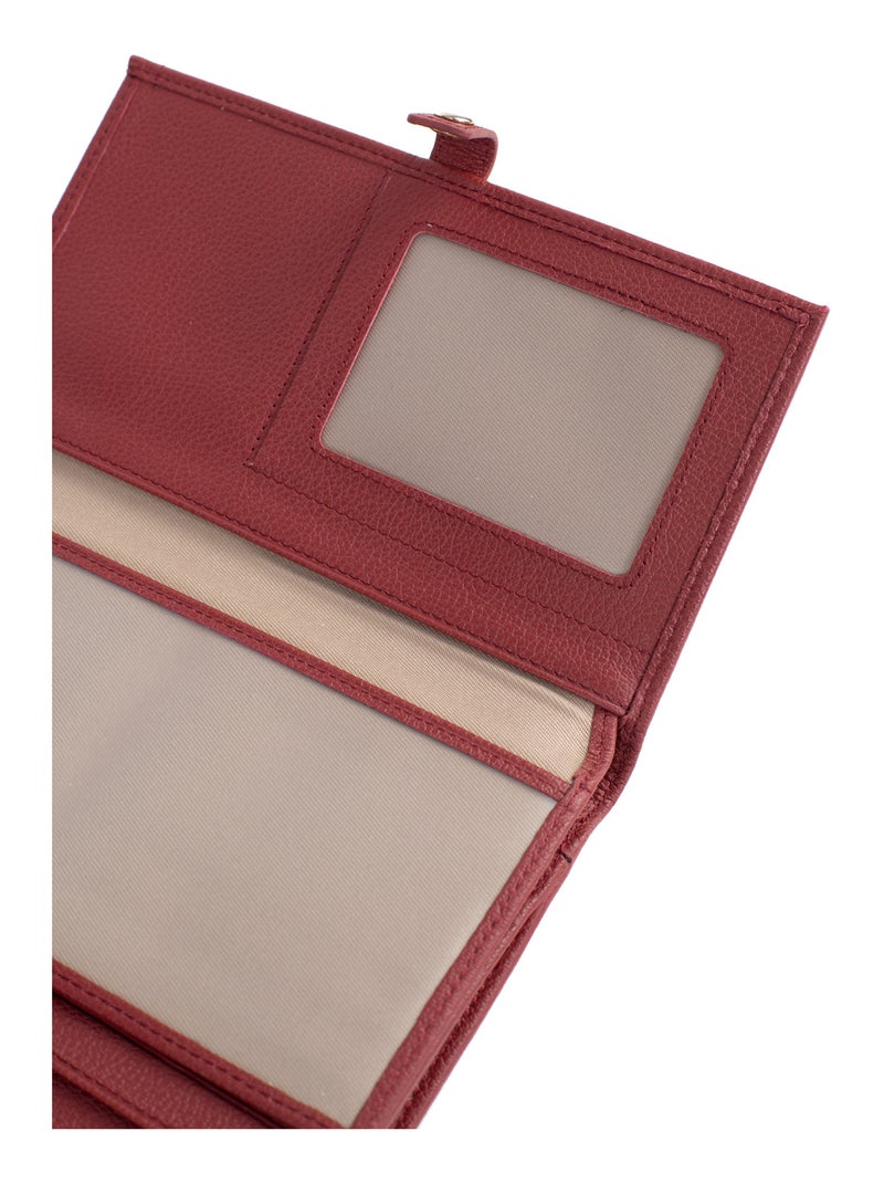 Compagnon de voyage  2 volets  Stop RFID  Cuir LUNA Rouge carmin - Kiabi