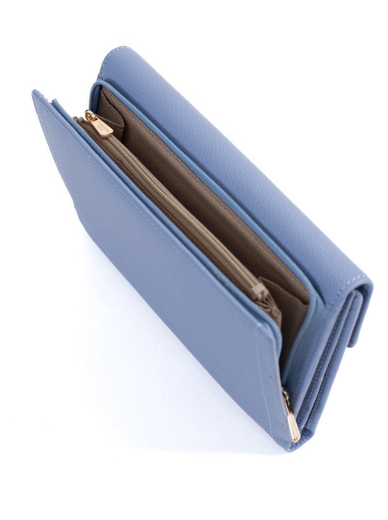 Compagnon de voyage  2 volets  Stop RFID  Cuir LUNA Violet clair - Kiabi