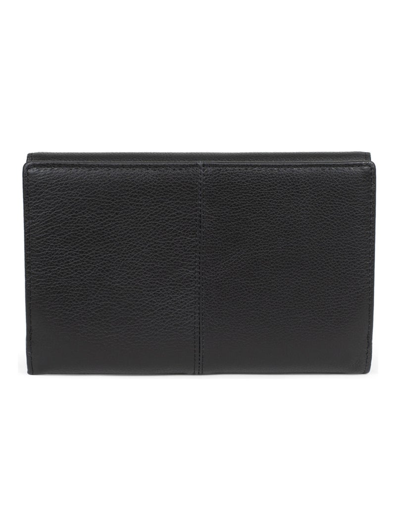 Compagnon de voyage  2 volets  Stop RFID  Cuir PARISIENNE Noir - Kiabi