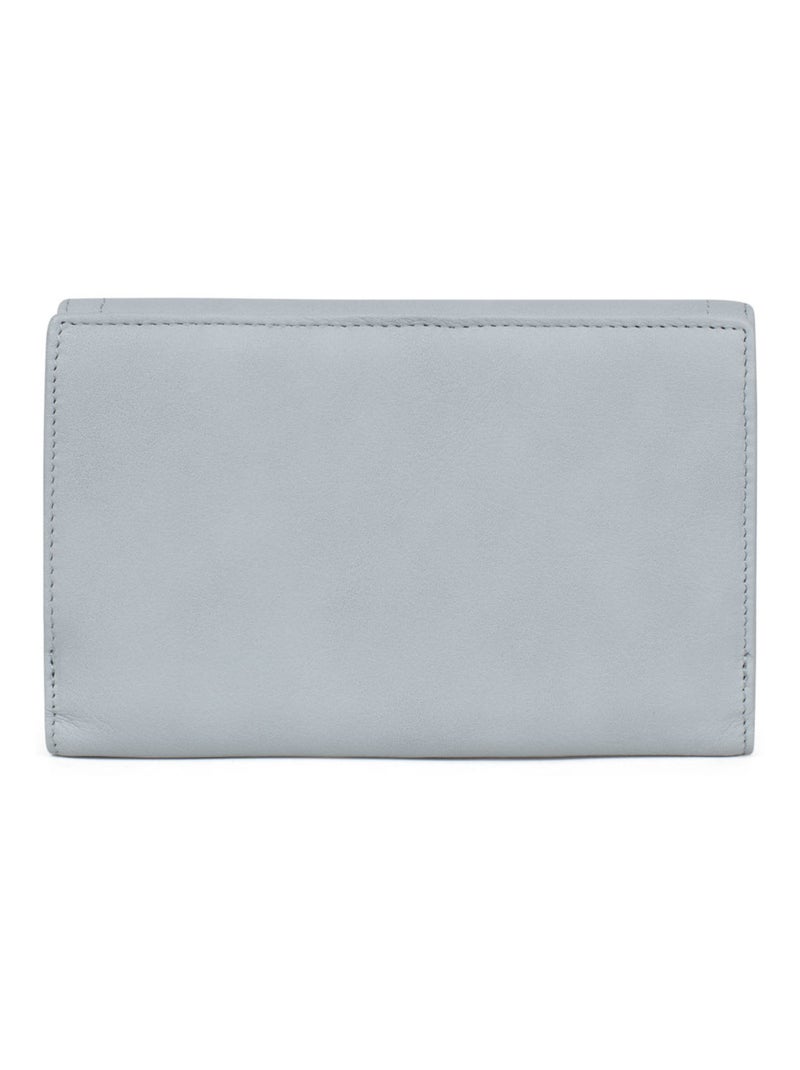 Compagnon de voyage  2 volets  Stop RFID  Cuir SAUVAGE Bleu ciel - Kiabi