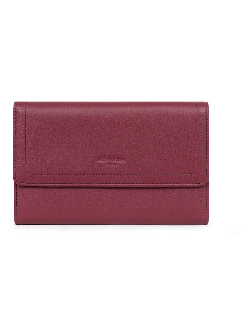 Compagnon de voyage  2 volets  Stop RFID  Cuir SAUVAGE Bordeaux - Kiabi