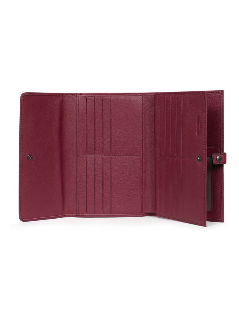 Compagnon de voyage  2 volets  Stop RFID  Cuir SAUVAGE Bordeaux - Kiabi