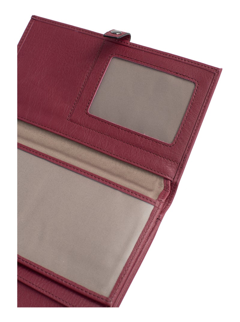 Compagnon de voyage  2 volets  Stop RFID  Cuir SAUVAGE Bordeaux - Kiabi