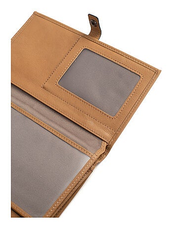 Compagnon de voyage 2 volets stop rfid cuir sauvage hexagona