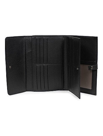 Compagnon de voyage 2 volets stop rfid cuir sauvage hexagona