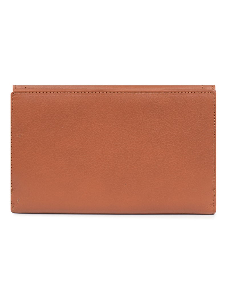 Compagnon de voyage  2 volets  Stop RFID  Cuir SAUVAGE Marron - Kiabi
