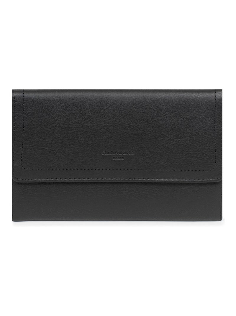 Compagnon de voyage  2 volets  Stop RFID  Cuir SAUVAGE Noir - Kiabi