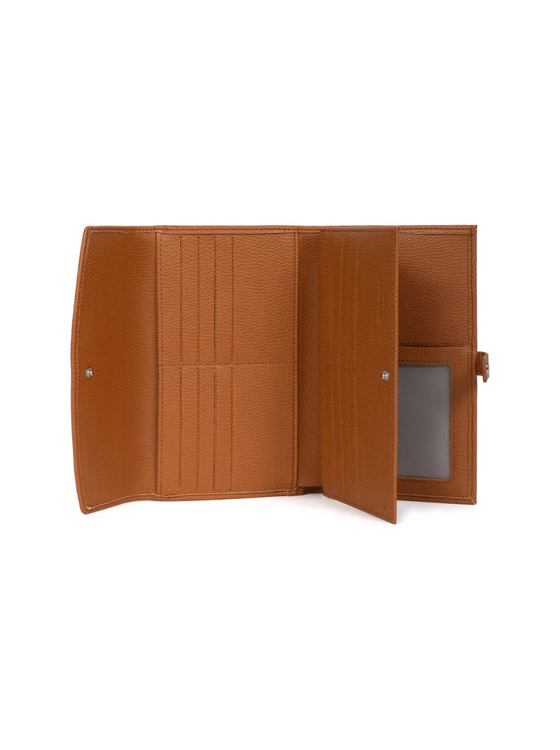 Compagnon de voyage  2 volets  Stop RFID MAYA Marron caramel - Kiabi