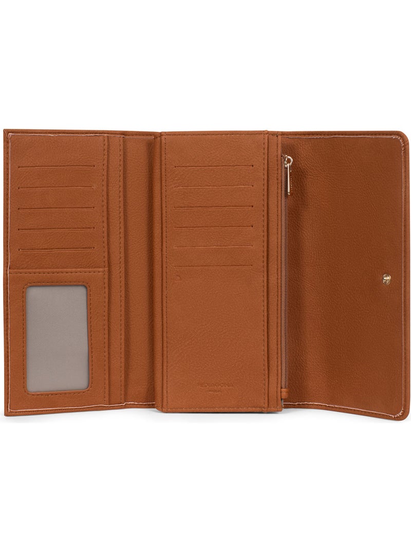 Compagnon de voyage  2 volets  stop rfid moly hexagona Marron caramel - Kiabi